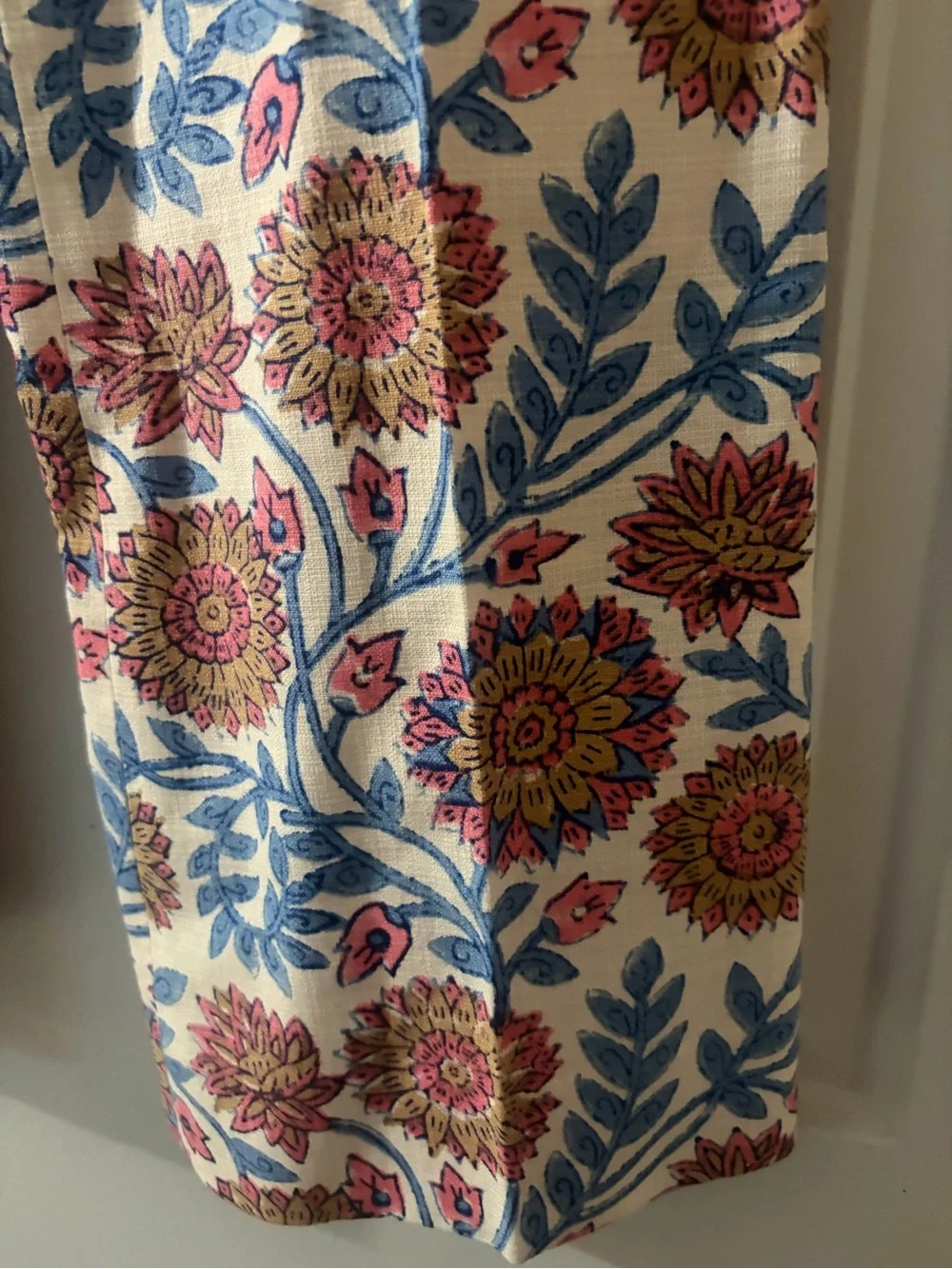 J. Crew Hayden Kick Flare Pants White  With Pink, Gold, Blue Floral Size 6